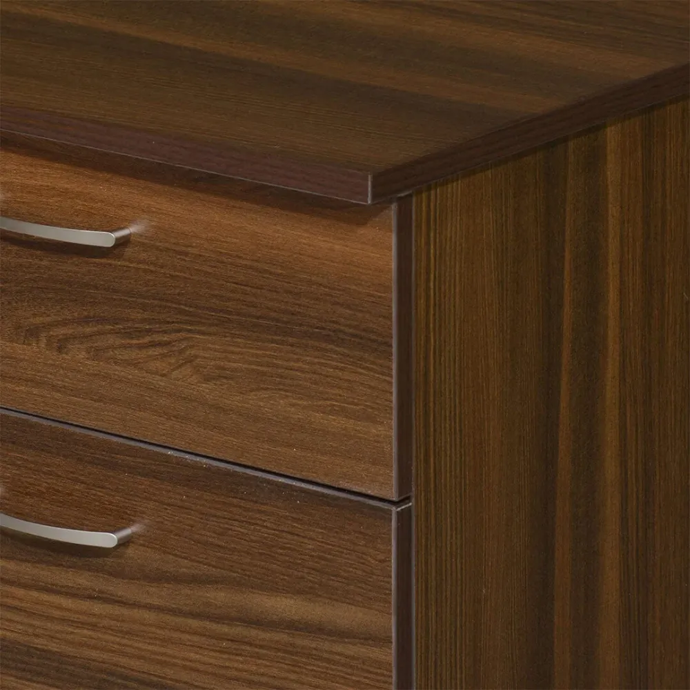 WallMantra Plywood Study Desk With Drawers & Shelves Storage in Brown Finish