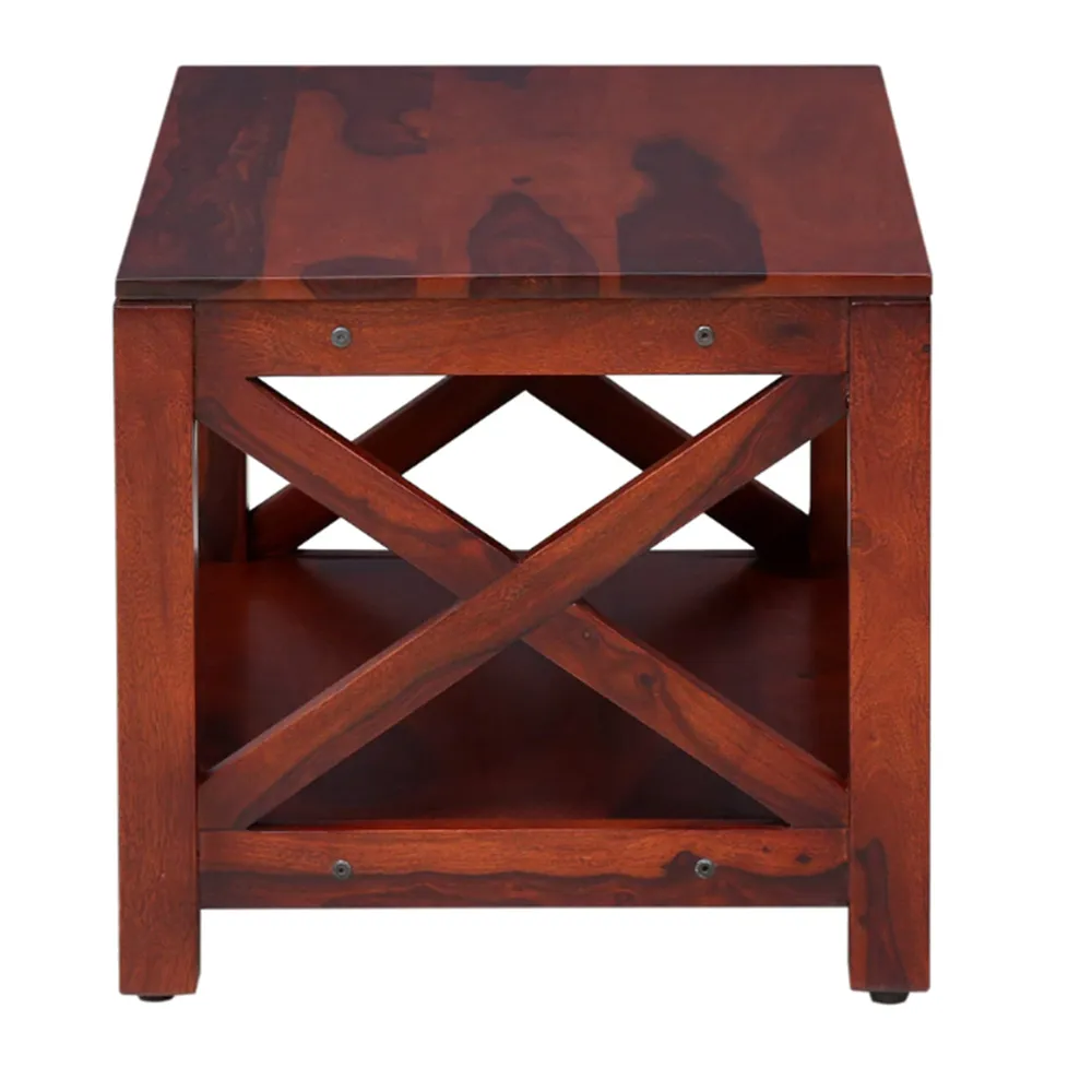 Polished Crafted Sheesham Wooden Storage Centre Table