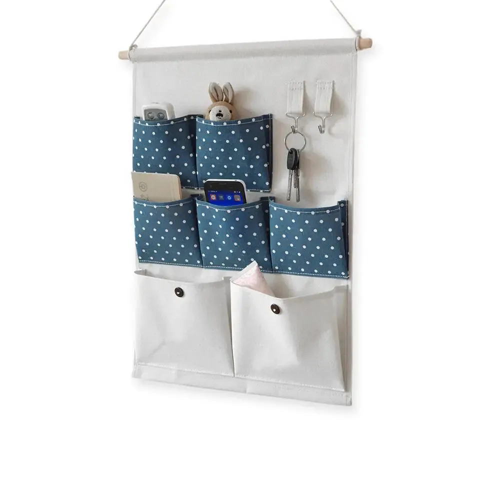Polka Dot Print Multi-Utility Wall Hanging Organizer