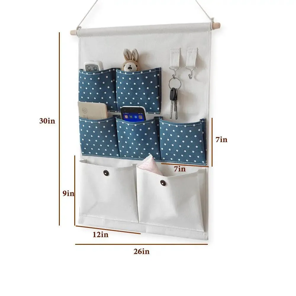 Polka Dot Print Multi-Utility Wall Hanging Organizer