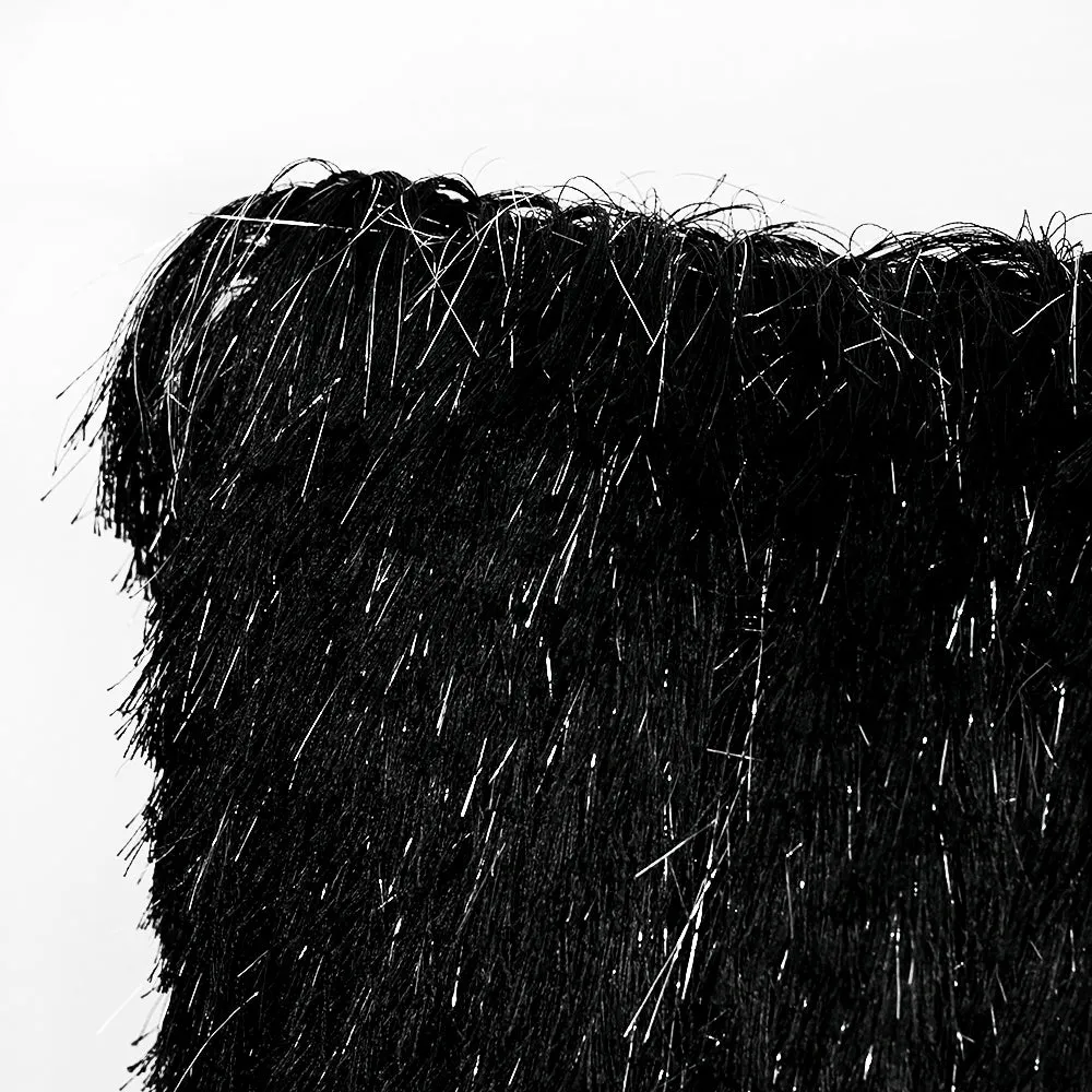 Polyester Fabric Shaggy Black Cushion Cover