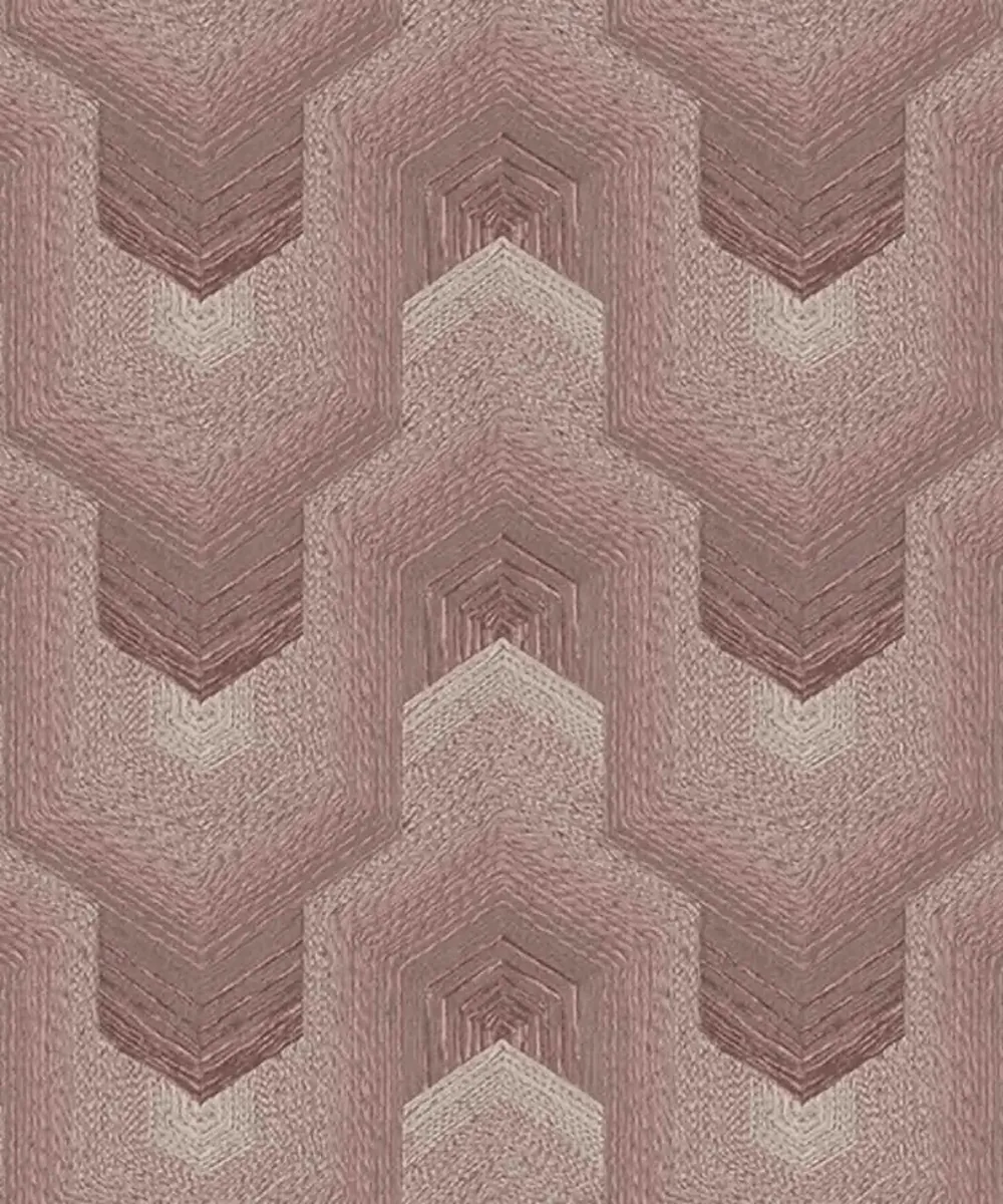 Polygonal Dream Textured Premium Wallpaper- Tapestry Collection (Beige) Rust Brown