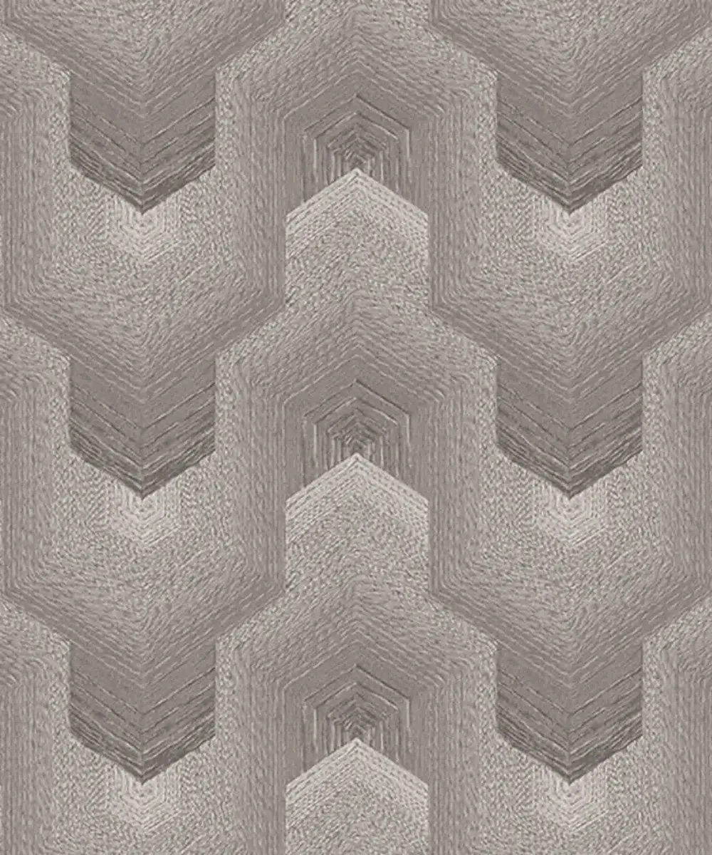 Polygonal Dream Textured Premium Wallpaper- Tapestry Collection (Beige) Rust Brown