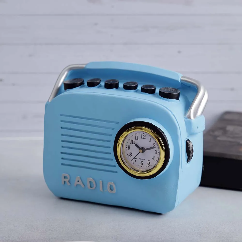 Popping Blue Vintage Radio Table Accent