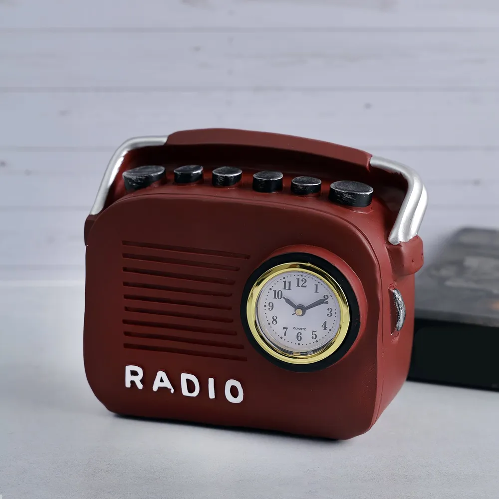 Popping Red Vintage Radio Table Accent
