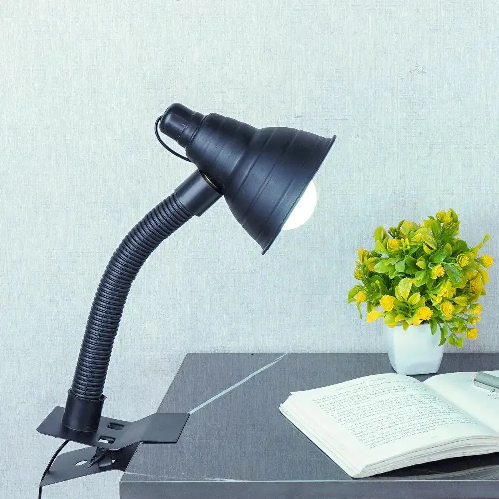 Portable Desk Clip Black Study Lamp with Adjustable Neck