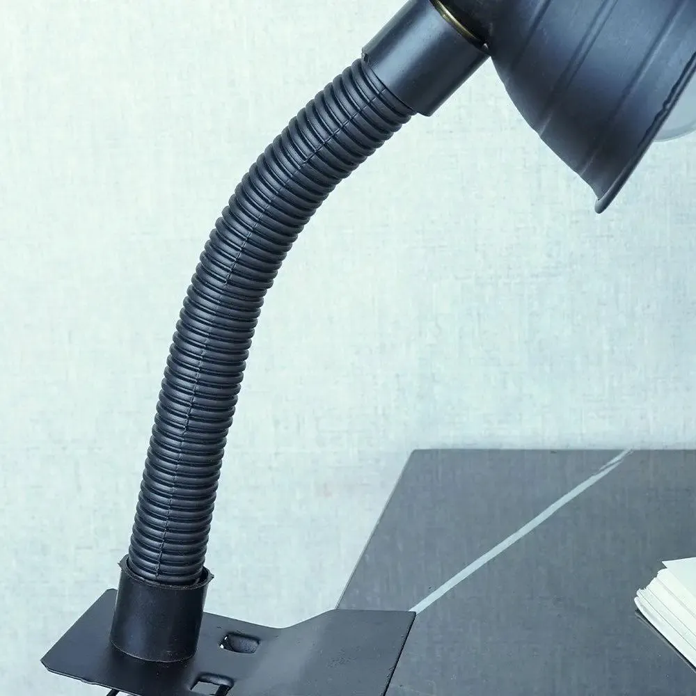 Portable Desk Clip Black Study Lamp with Adjustable Neck