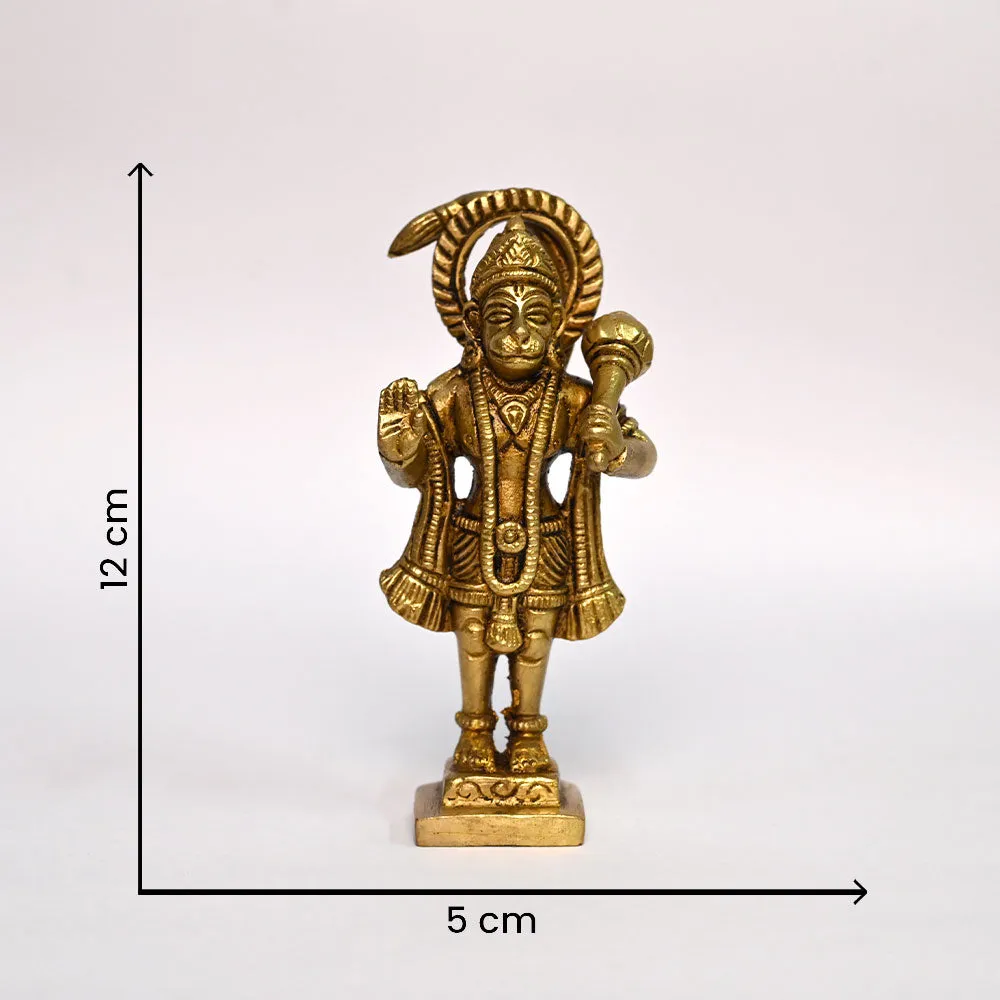 Powerful Lord Hanuman Brass Finish Idol Set Of 1