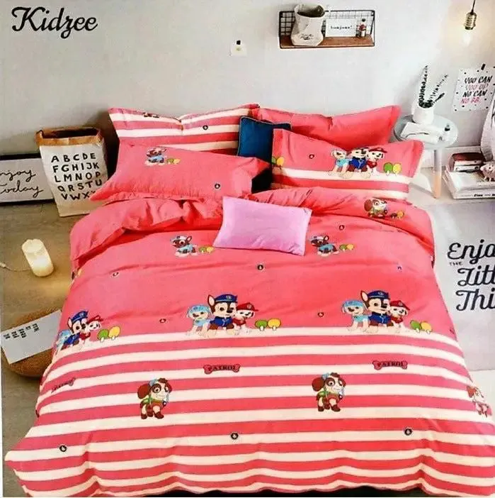 PR Trend  Pastel Pink Printed Single Bedsheet Set Of 2 With Pillow Cover