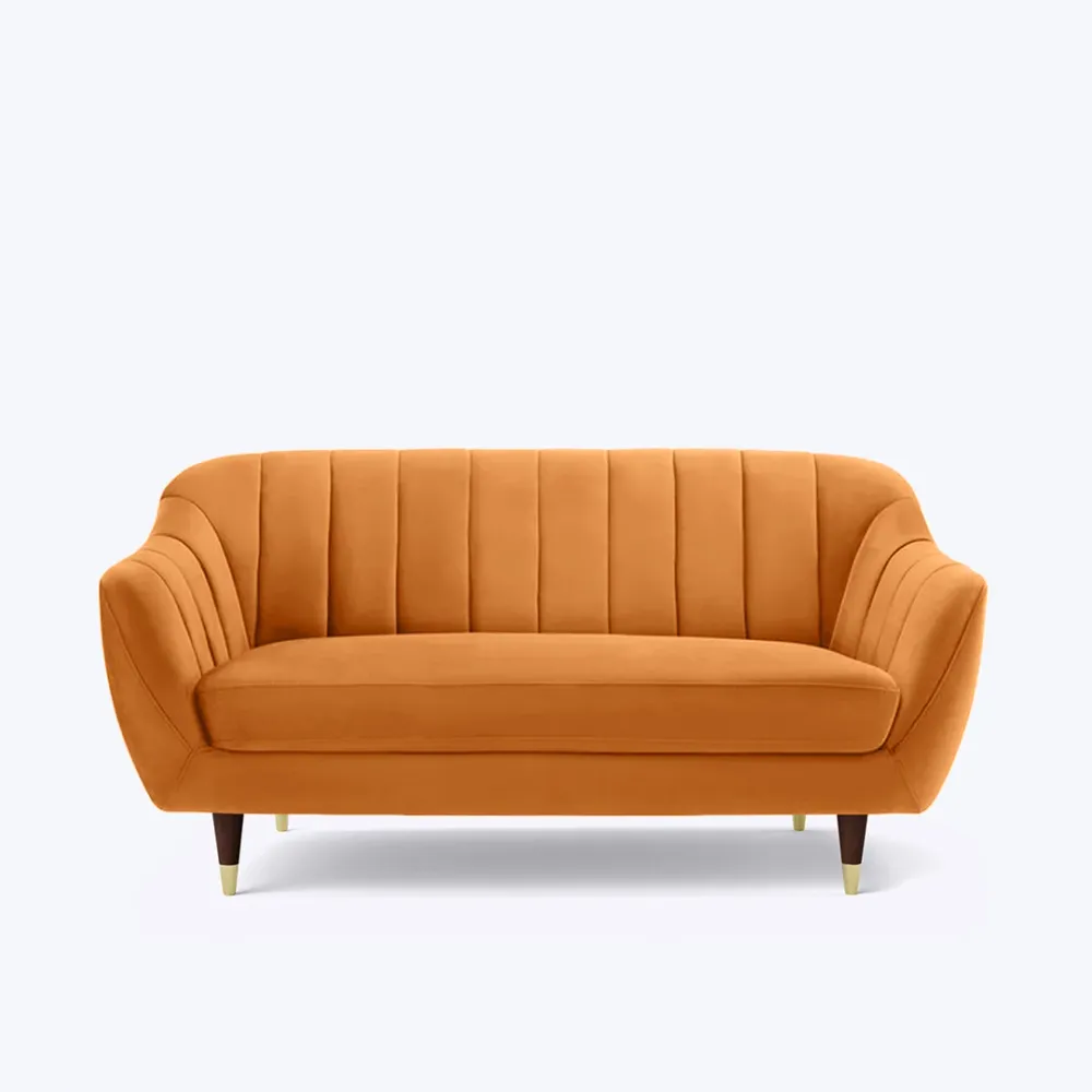 WallMantra Premium 3 Seater Arm Sofa in Orange (With Cushion)