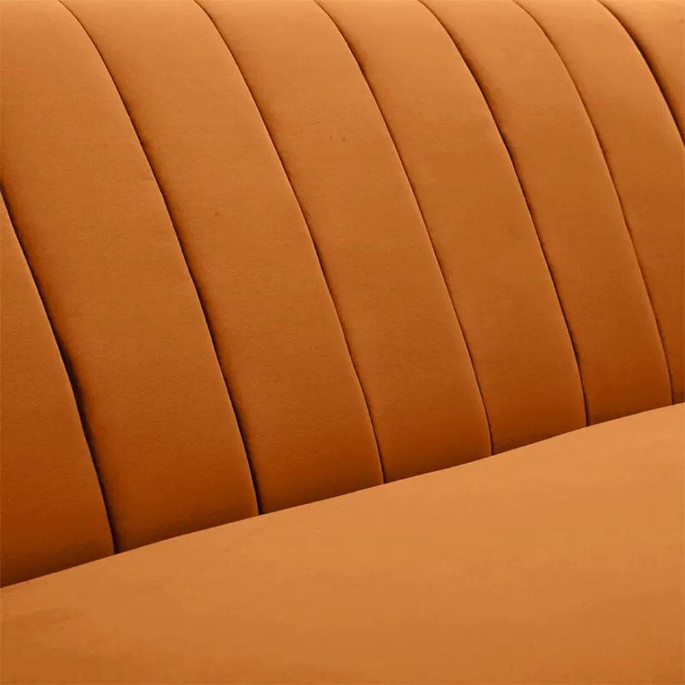WallMantra Premium 3 Seater Arm Sofa in Orange (With Cushion)
