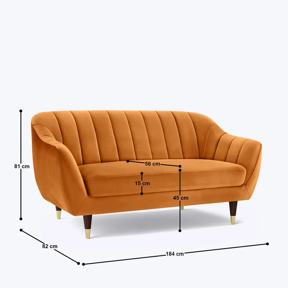 WallMantra Premium 3 Seater Arm Sofa in Orange (With Cushion)