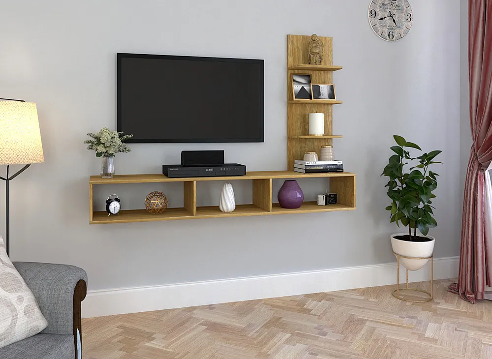 Premium African Oak Wooden Standard TV Unit