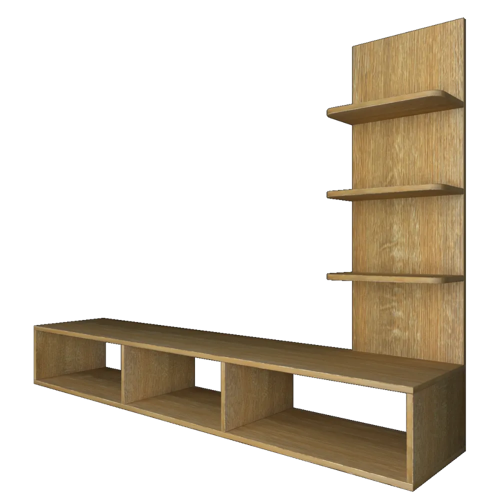 Premium African Oak Wooden Standard TV Unit