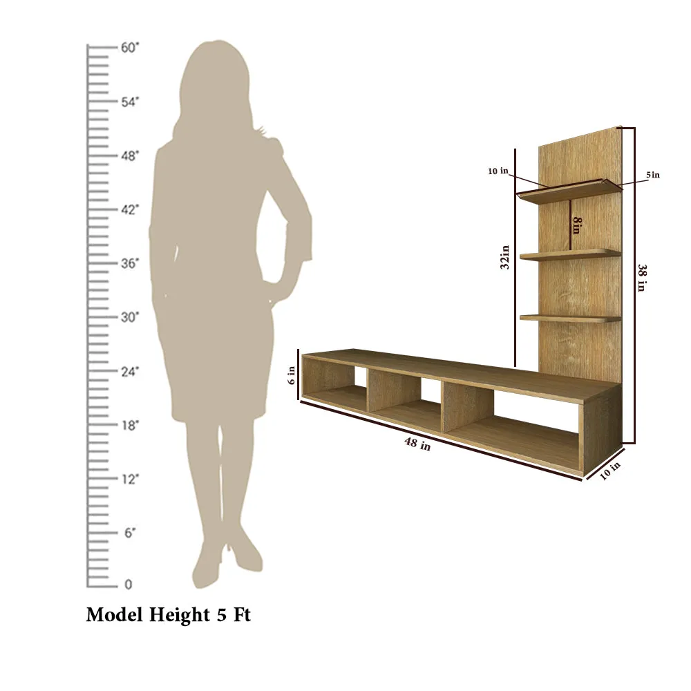 Premium African Oak Wooden Standard TV Unit