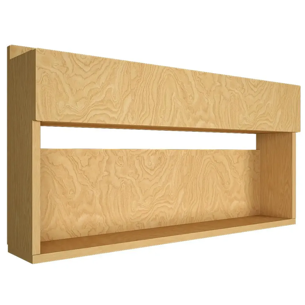 Premium Backlit Wooden Bar Wall Shelf-cum-Mini Bar Cabinet in Light Oak Finish