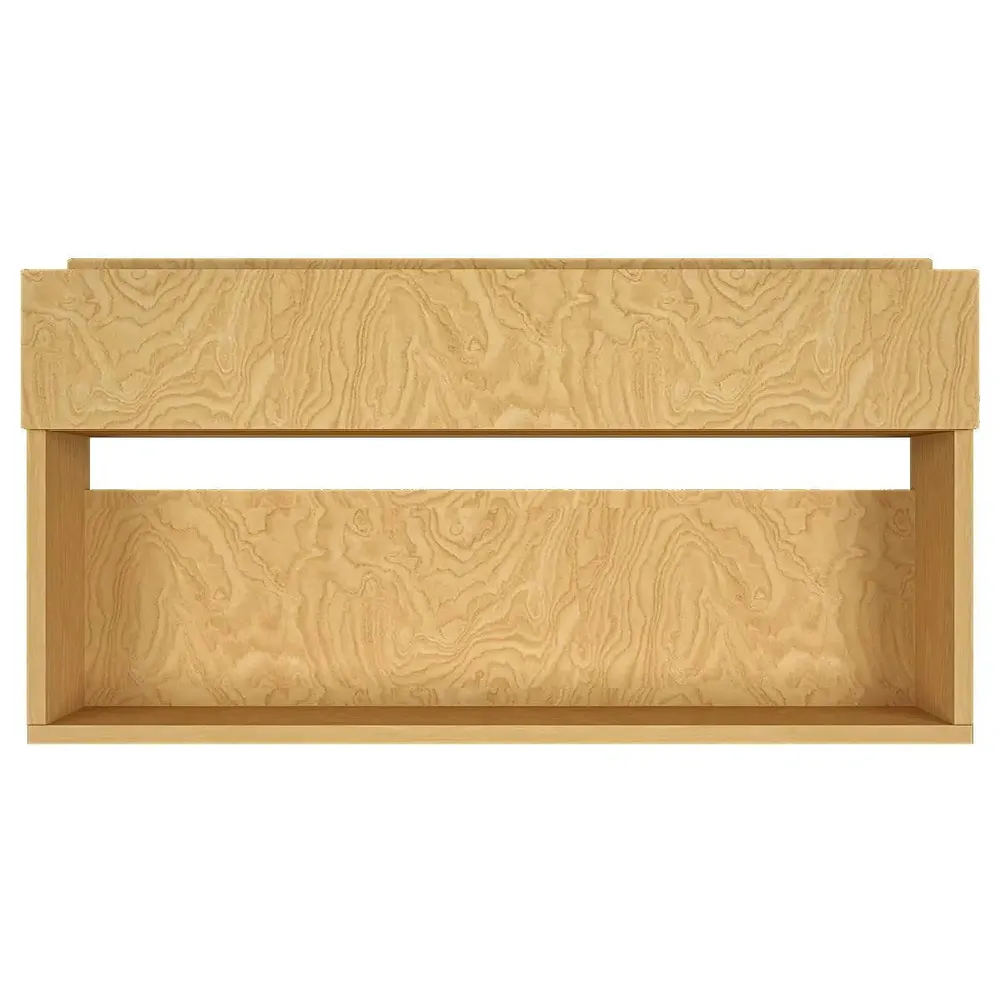 Premium Backlit Wooden Bar Wall Shelf-cum-Mini Bar Cabinet in Light Oak Finish