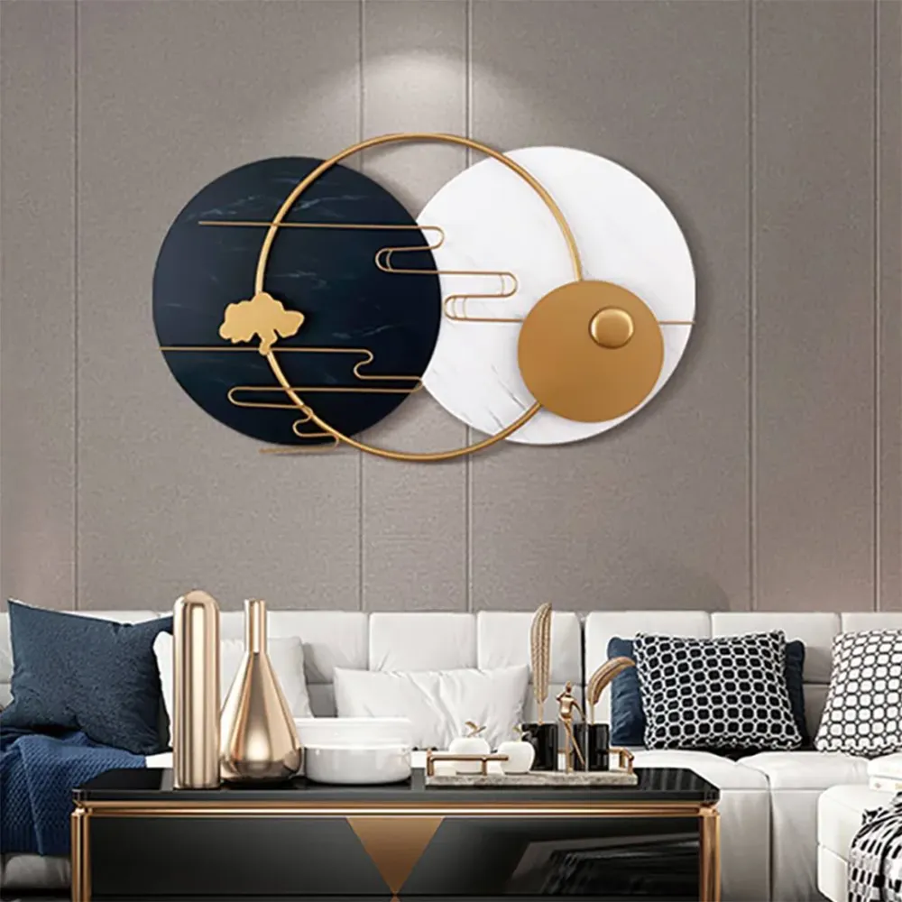 WallMantra Premium Black & White Metallic Plates Wall Art