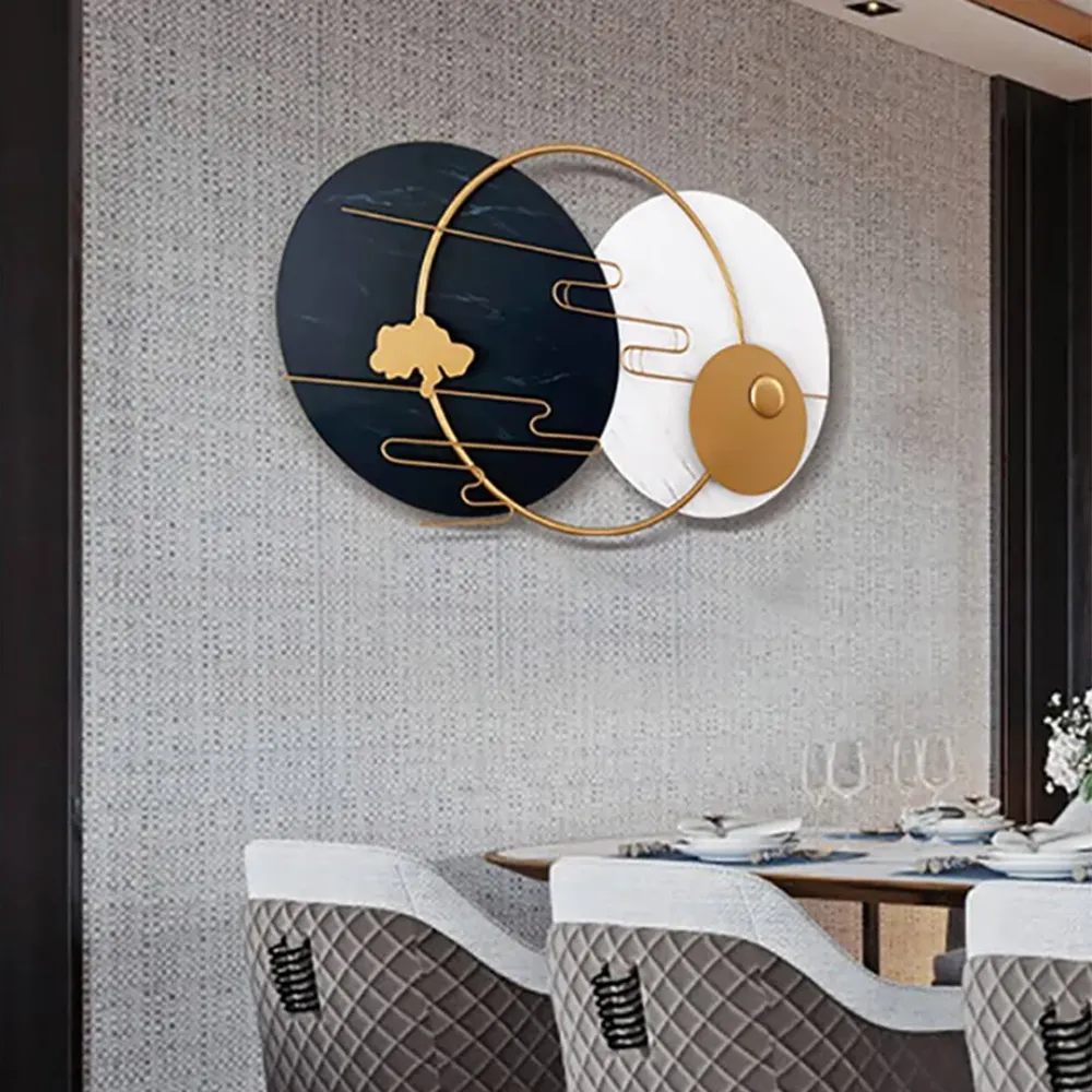 WallMantra Premium Black & White Metallic Plates Wall Art