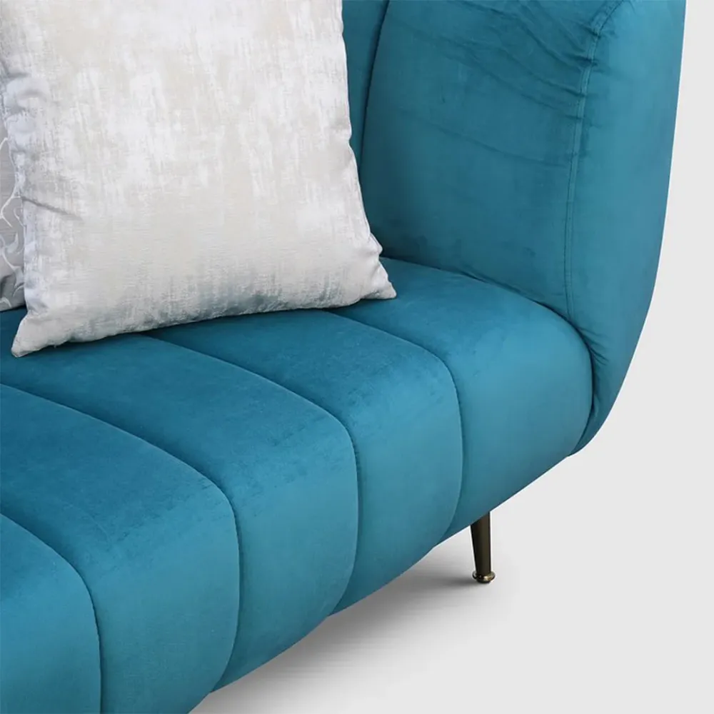 WallMantra Premium Catalina Velvet 3 Seater Sofa in Teal