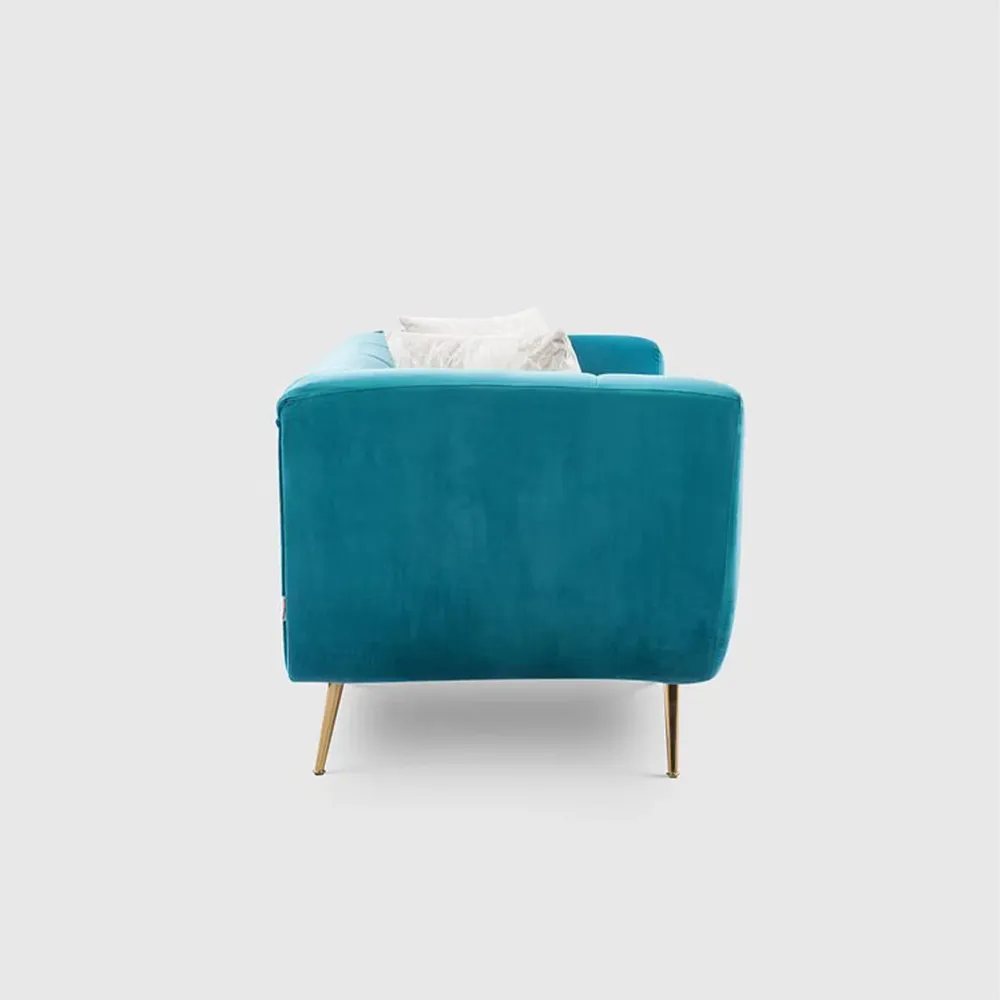 WallMantra Premium Catalina Velvet 3 Seater Sofa in Teal