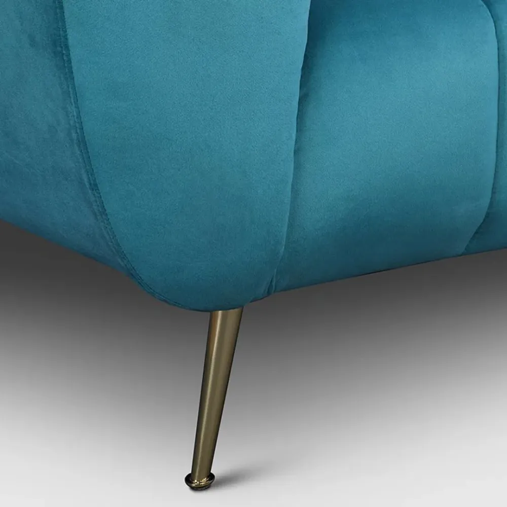 WallMantra Premium Catalina Velvet 3 Seater Sofa in Teal