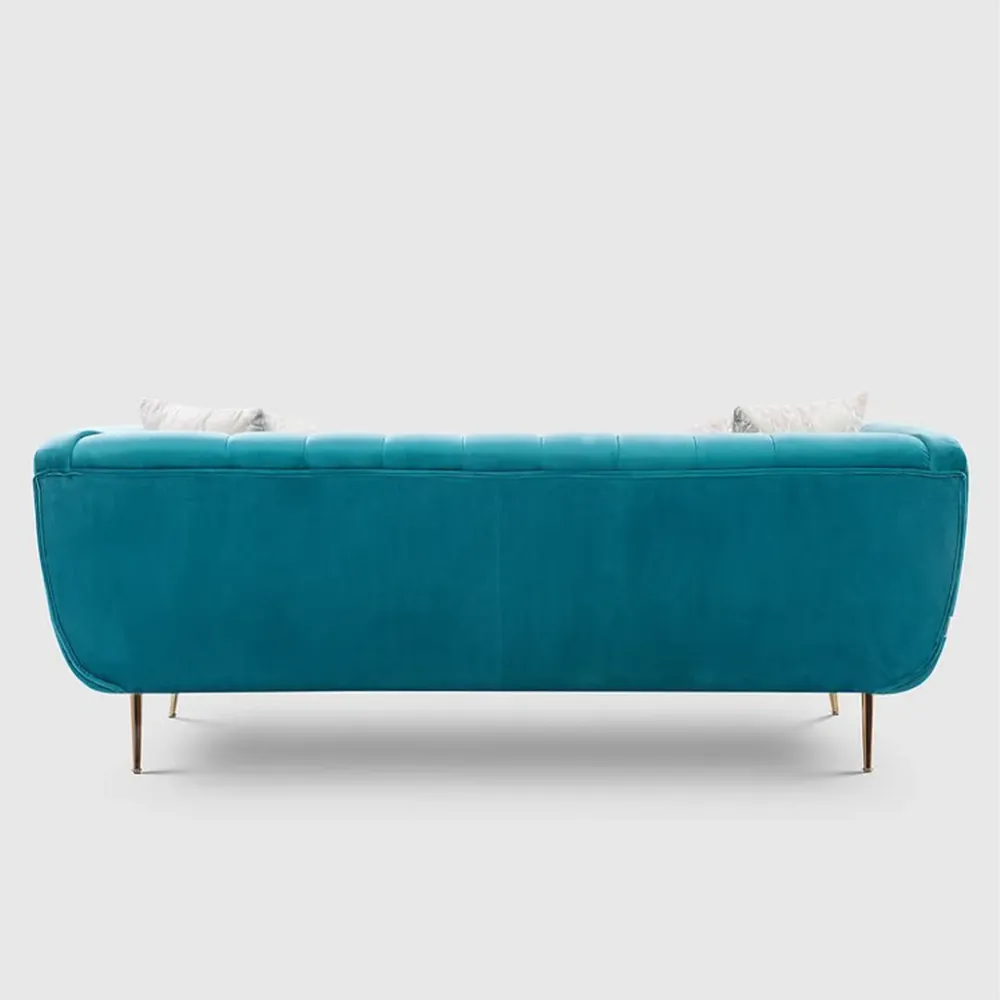 WallMantra Premium Catalina Velvet 3 Seater Sofa in Teal