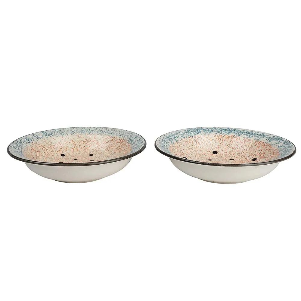Premium Ceramic Watermelon Motif Hand-Painted Pasta Plate Set Of 2