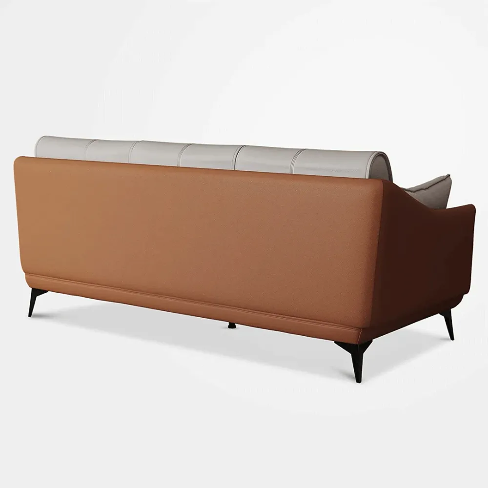 WallMantra Premium Classic 3 seater sofa – Chesterfield Gray and Brown Leatherette