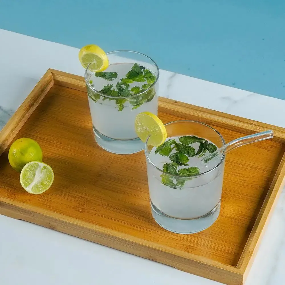 Premium Clear Solid Wide Whiskey Glasses Set of 2