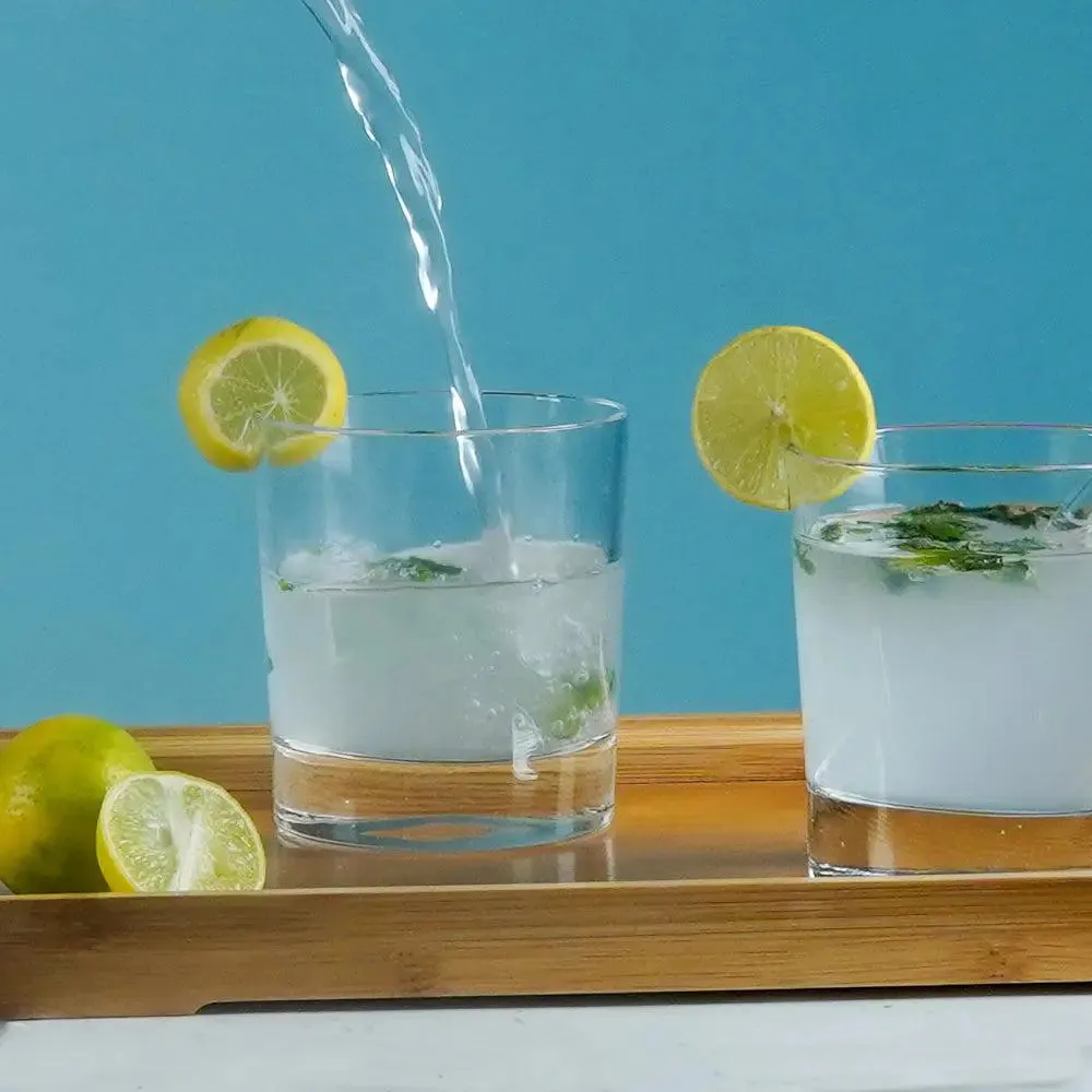 Premium Clear Solid Wide Whiskey Glasses Set of 2