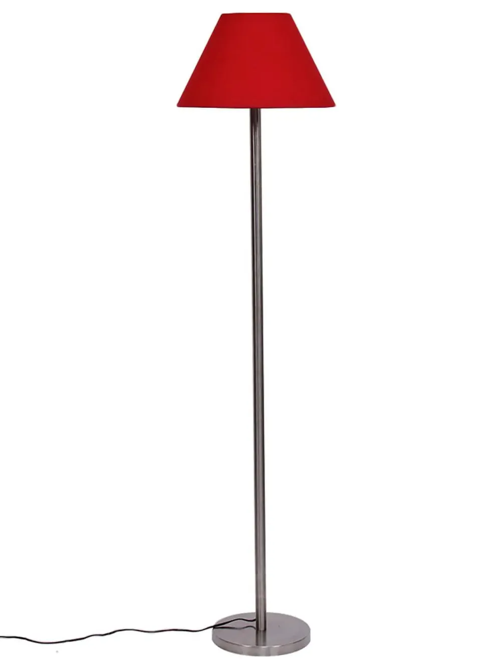 Premium Conical Designer Metal Floor Lamp With Cotton Shade White
