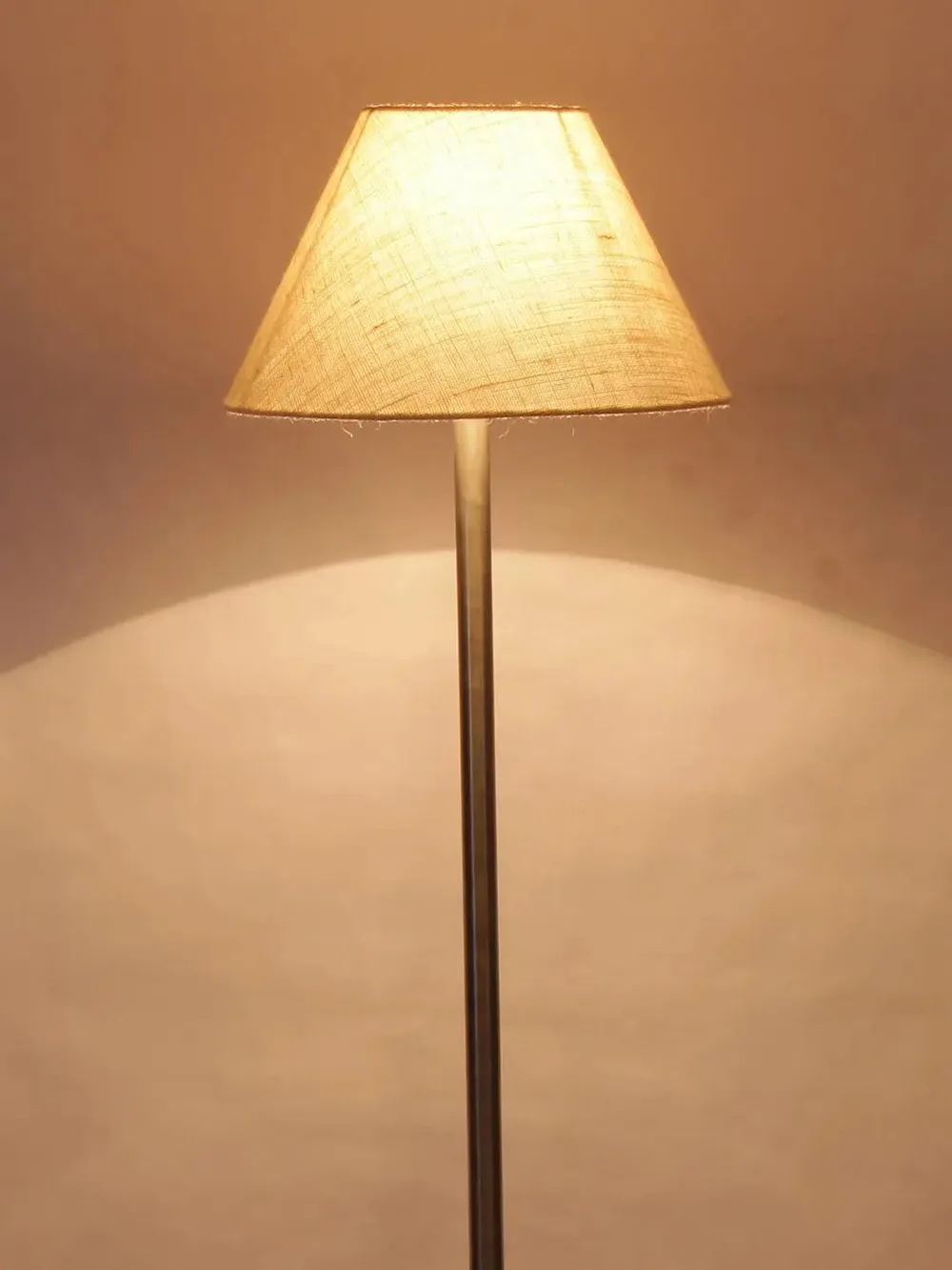 Premium Conical Designer Metal Floor Lamp With Cotton Shade White