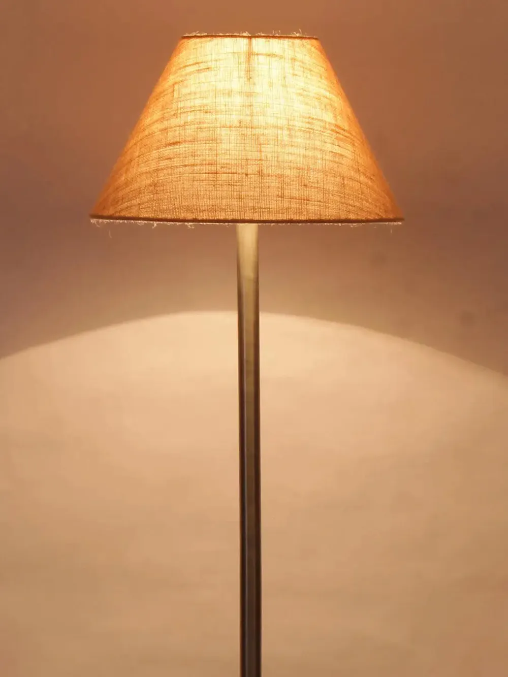 Premium Conical Designer Metal Floor Lamp With Cotton Shade White