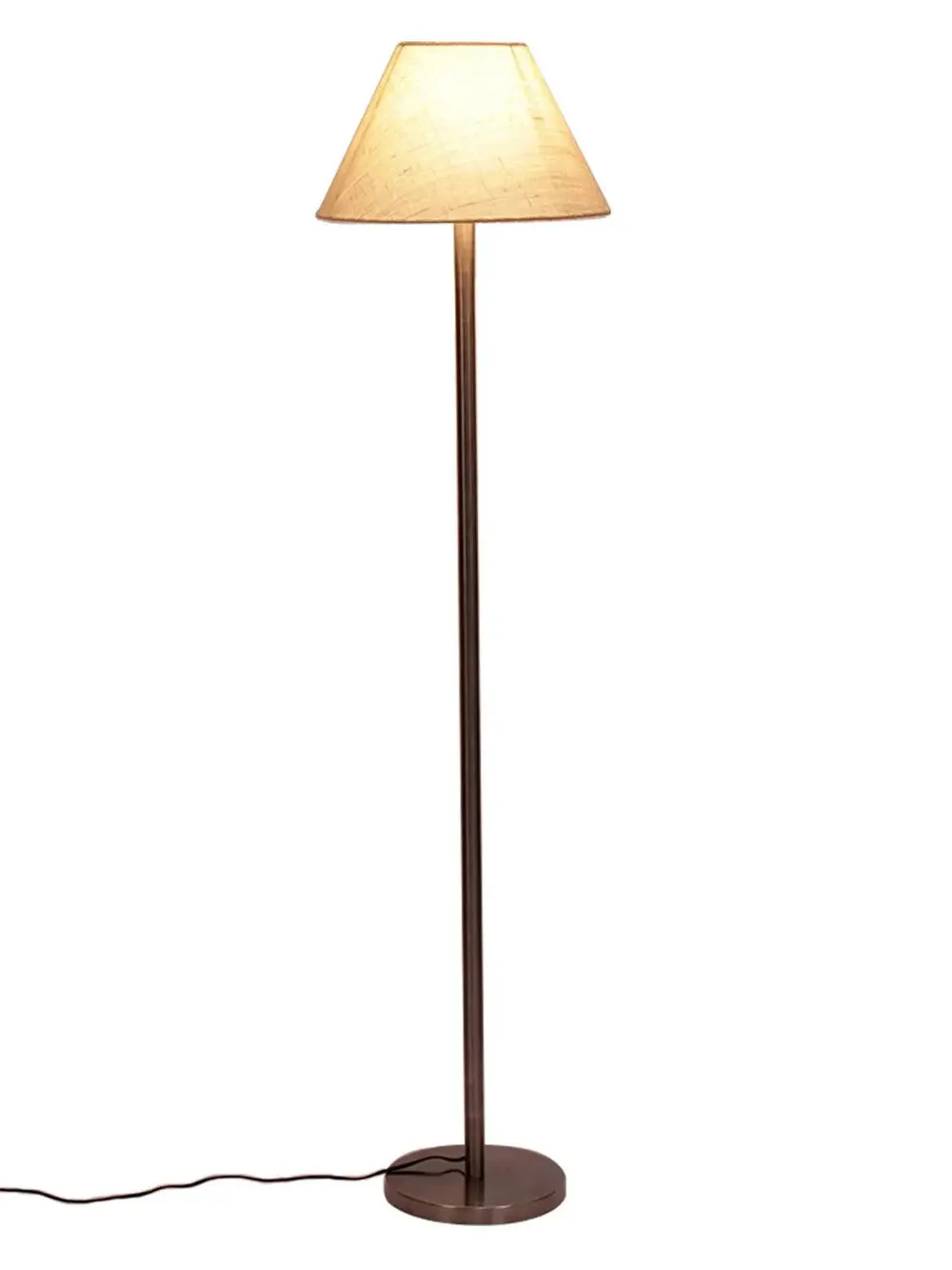 Premium Conical Designer Metal Floor Lamp With Cotton Shade White