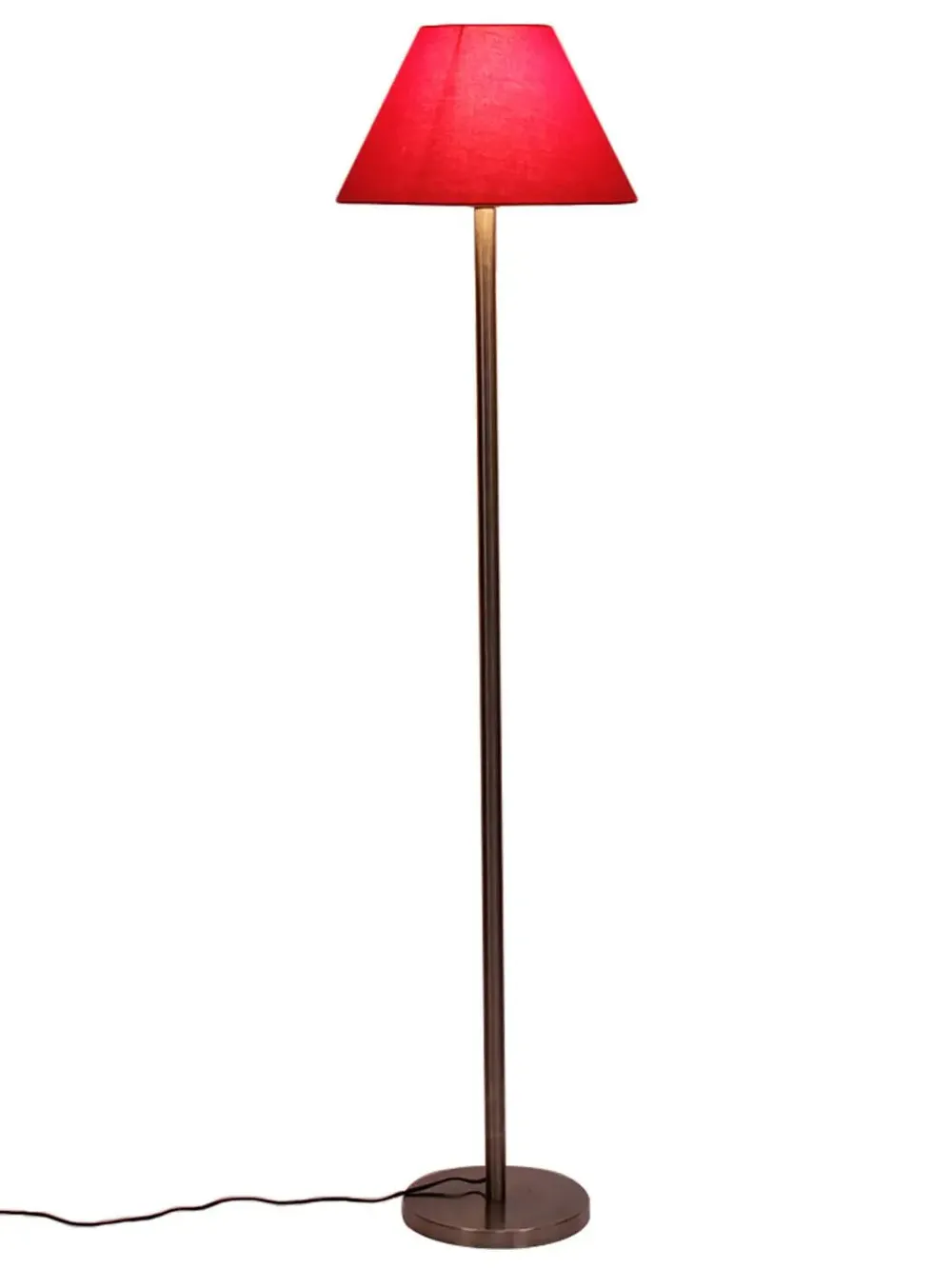 Premium Conical Designer Metal Floor Lamp With Cotton Shade White