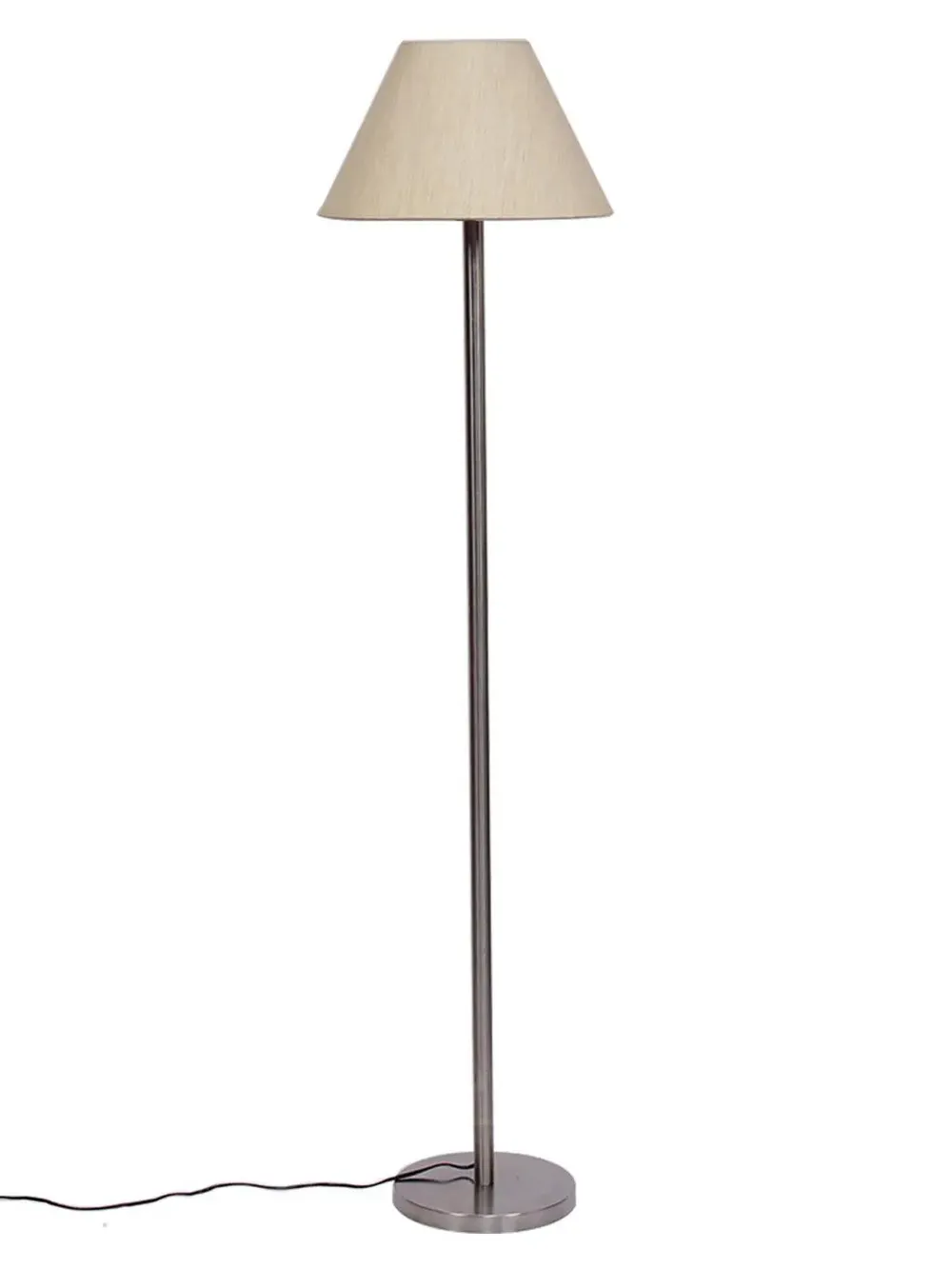 Premium Conical Designer Metal Floor Lamp With Cotton Shade White