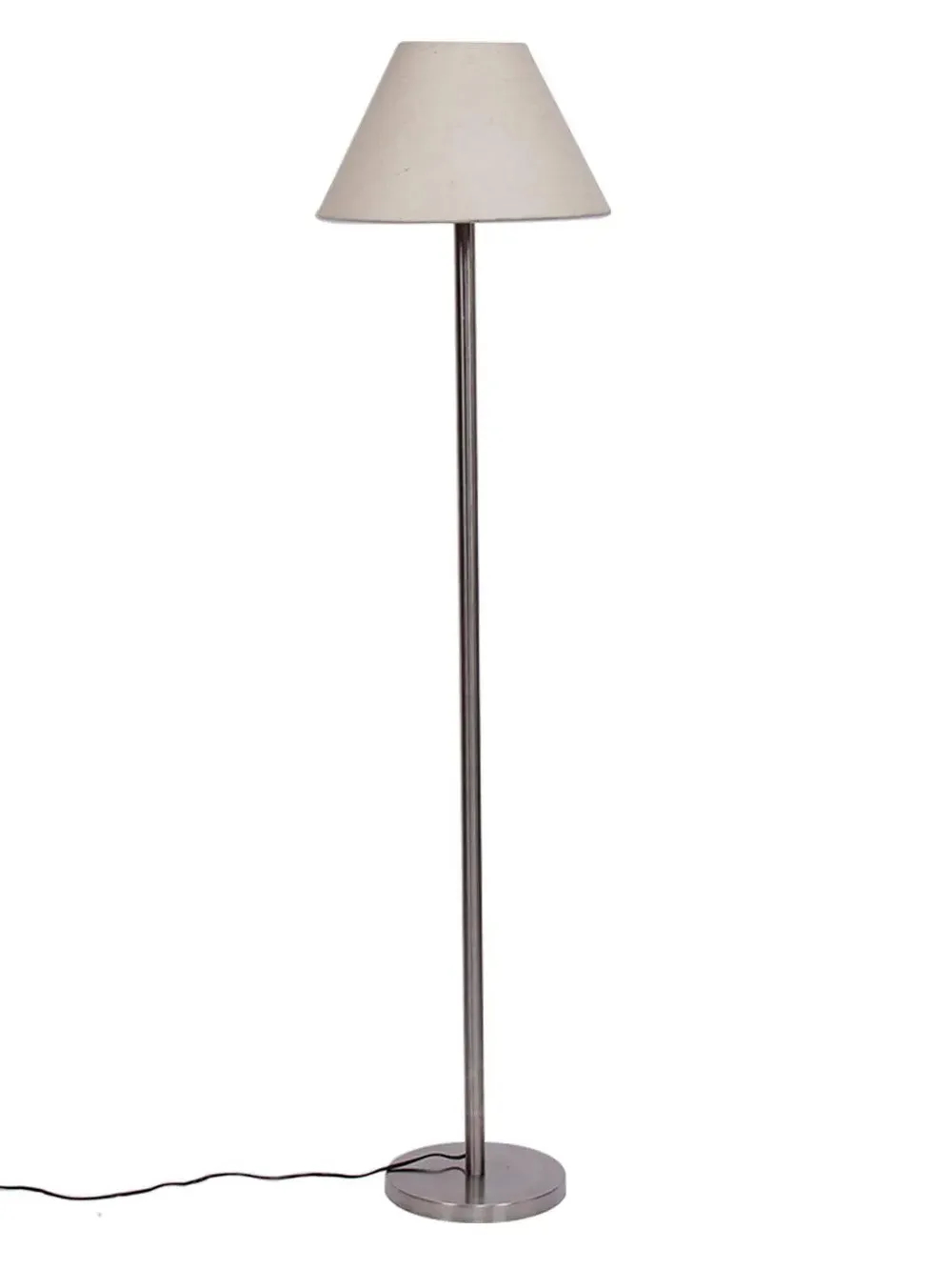 Premium Conical Designer Metal Floor Lamp With Cotton Shade White