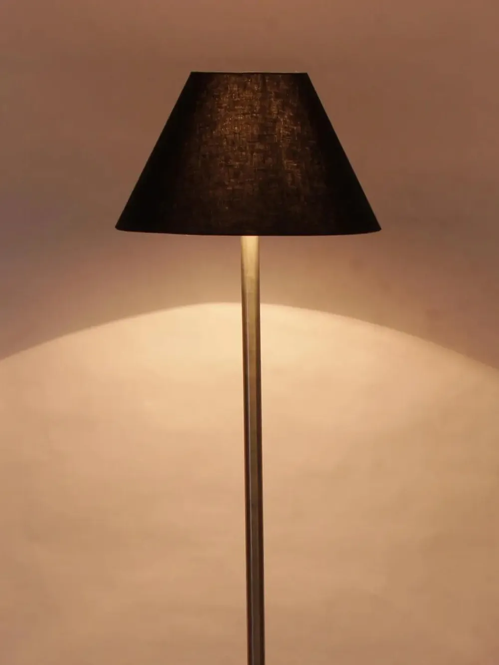 Premium Conical Designer Metal Floor Lamp With Cotton Shade White