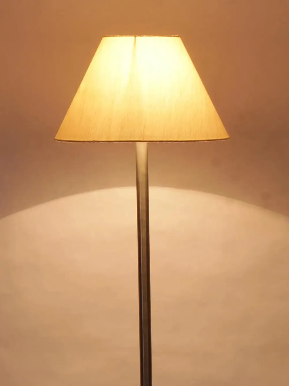Premium Conical Designer Metal Floor Lamp With Cotton Shade White