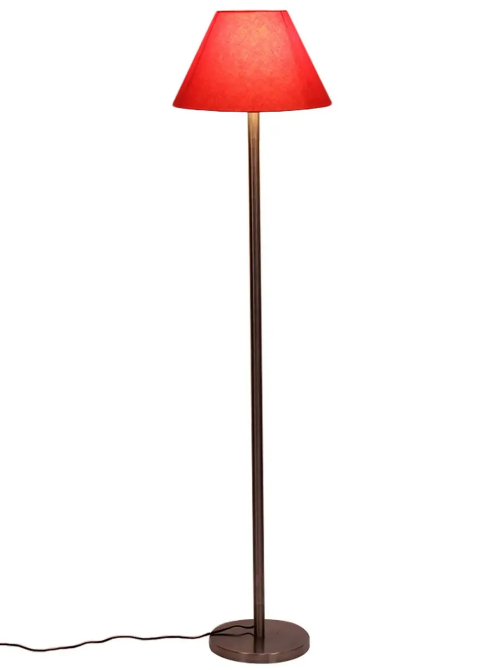 Premium Conical Designer Metal Floor Lamp With Cotton Shade White