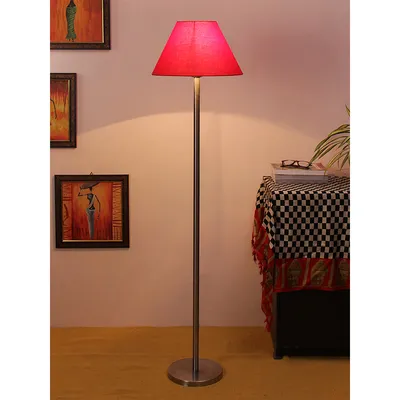 Premium Conical Designer Metal Floor Lamp With Cotton Shade