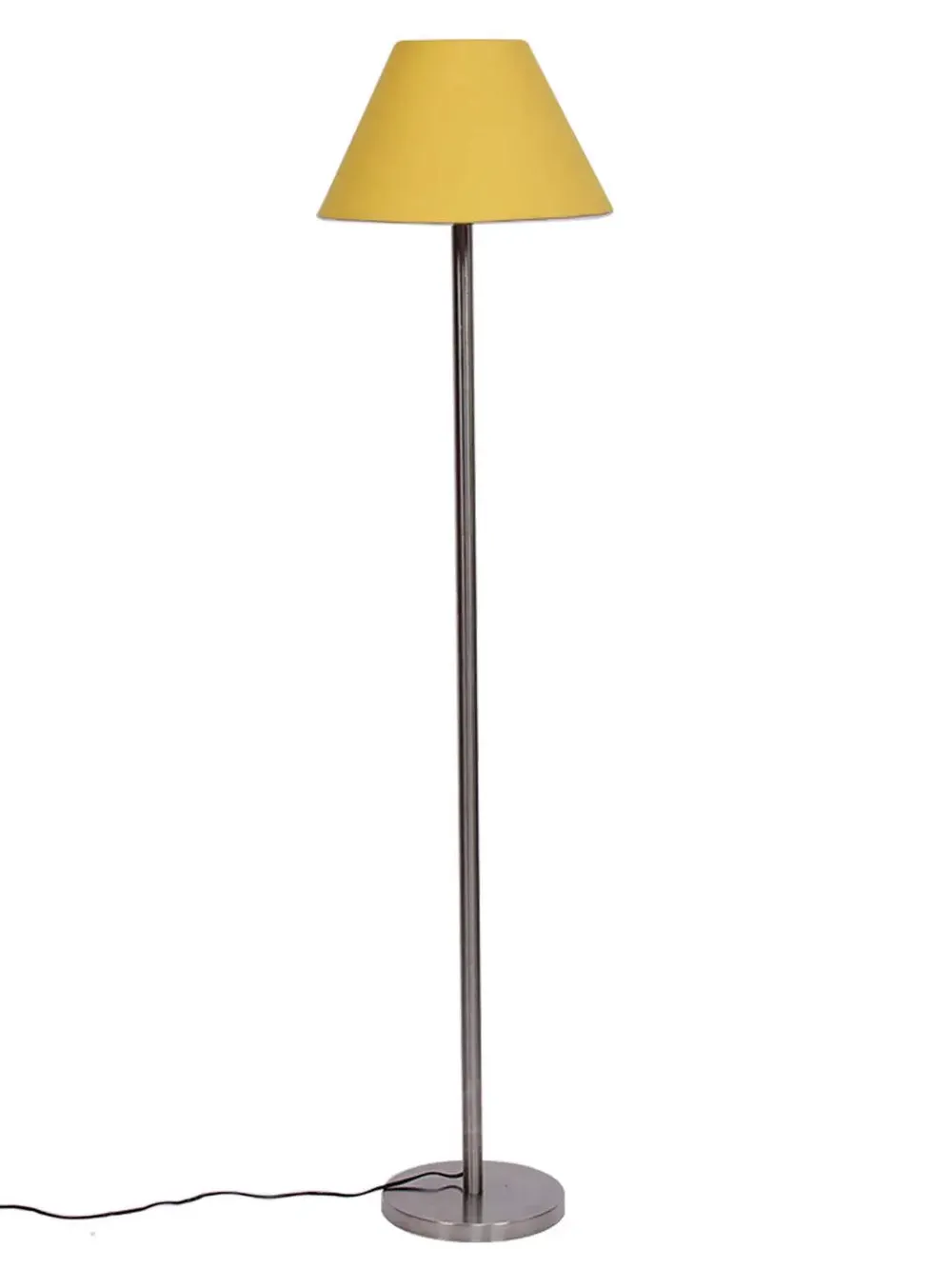 Premium Conical Designer Metal Floor Lamp With Cotton Shade White