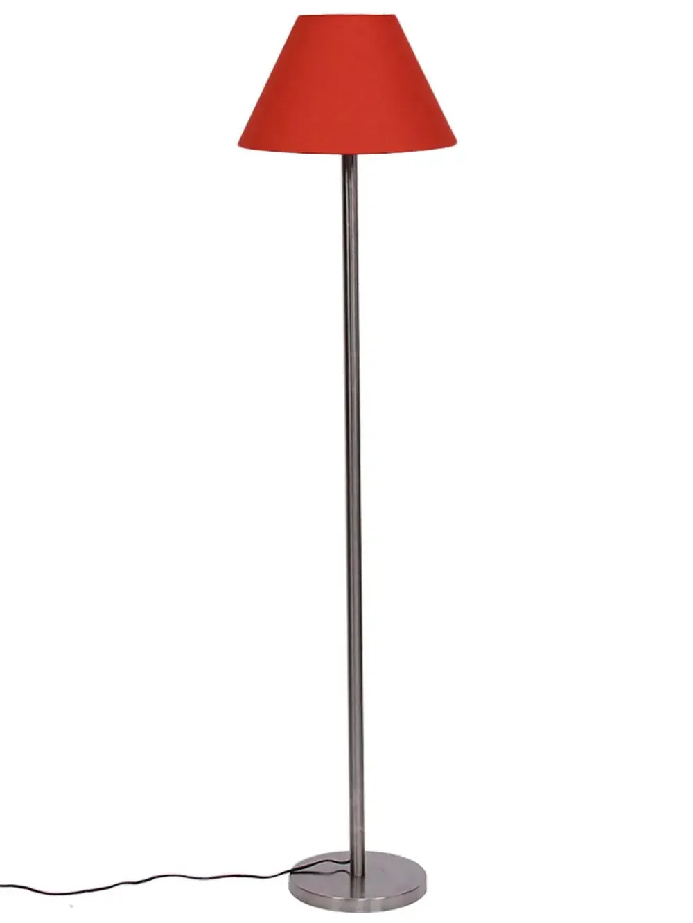 Premium Conical Designer Metal Floor Lamp With Cotton Shade White