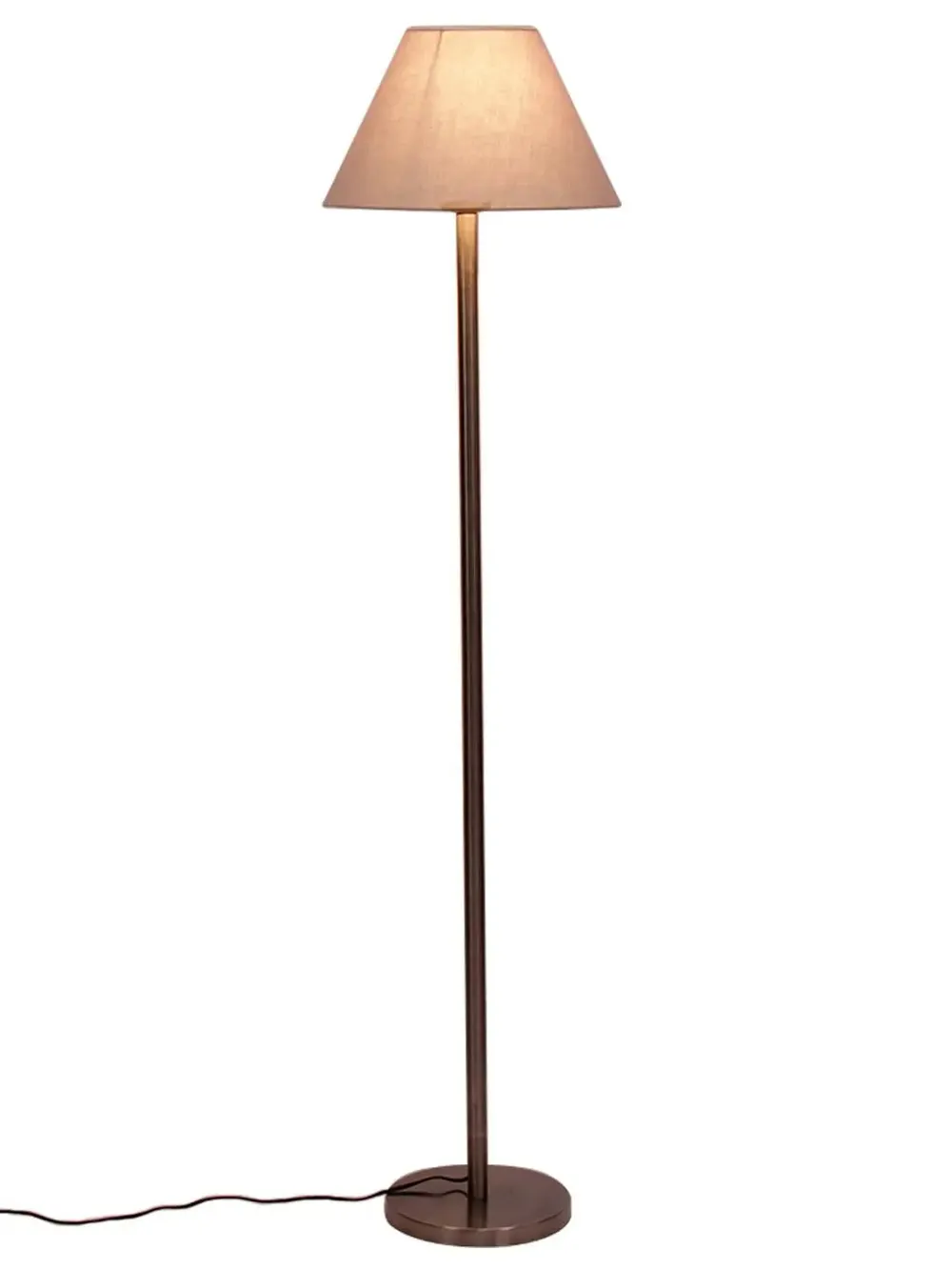 Premium Conical Designer Metal Floor Lamp With Cotton Shade White