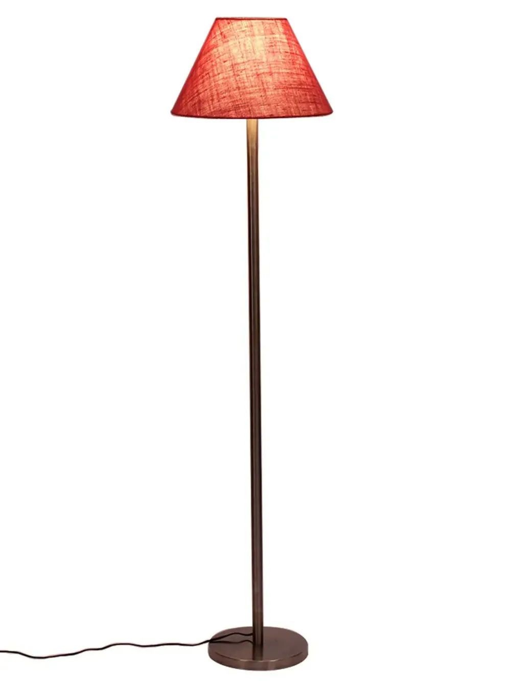 Premium Conical Designer Metal Floor Lamp With Jute Shade Pink