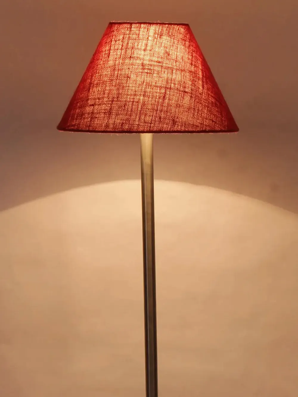 Premium Conical Designer Metal Floor Lamp With Jute Shade Pink