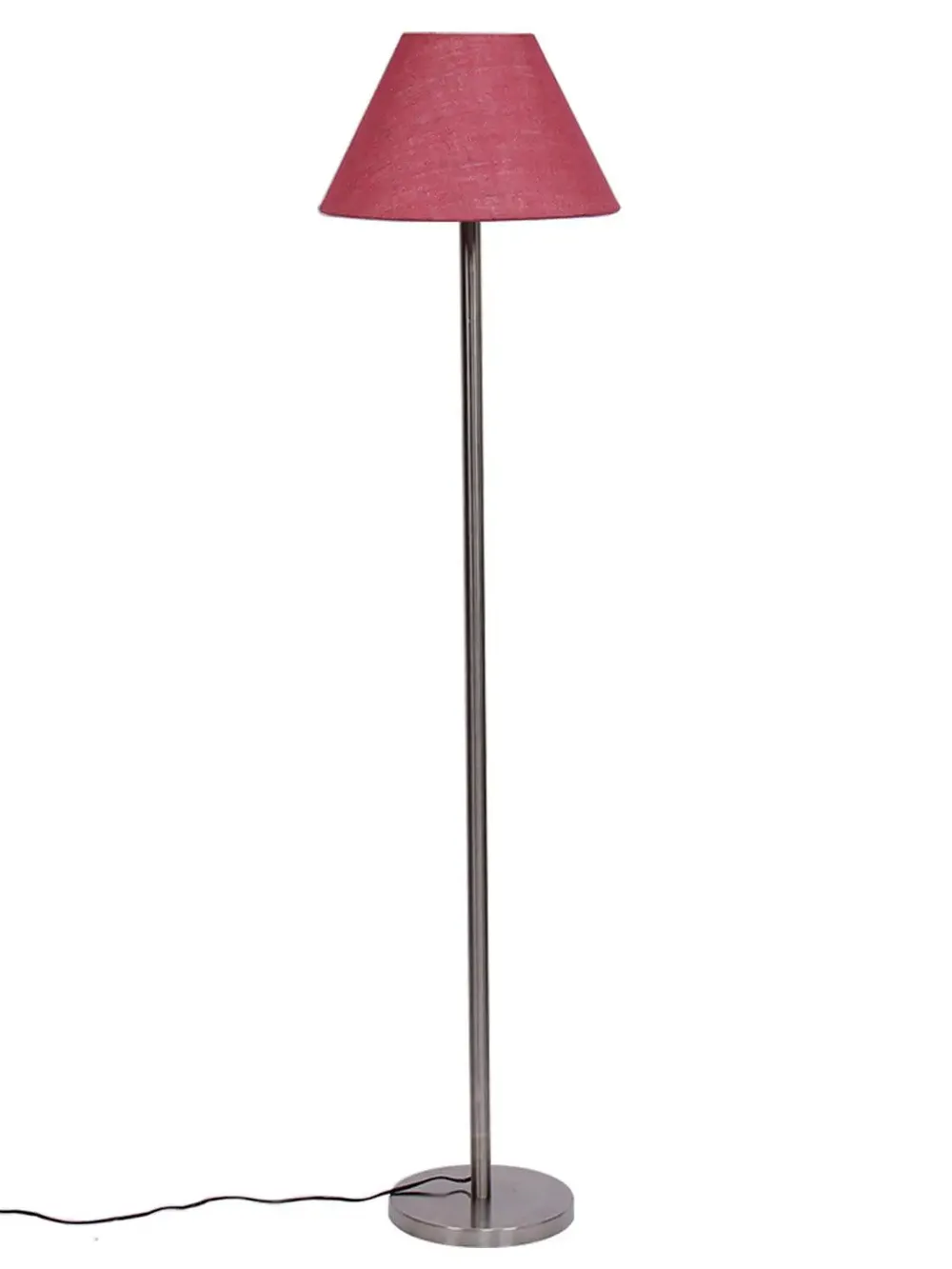 Premium Conical Designer Metal Floor Lamp With Jute Shade Pink