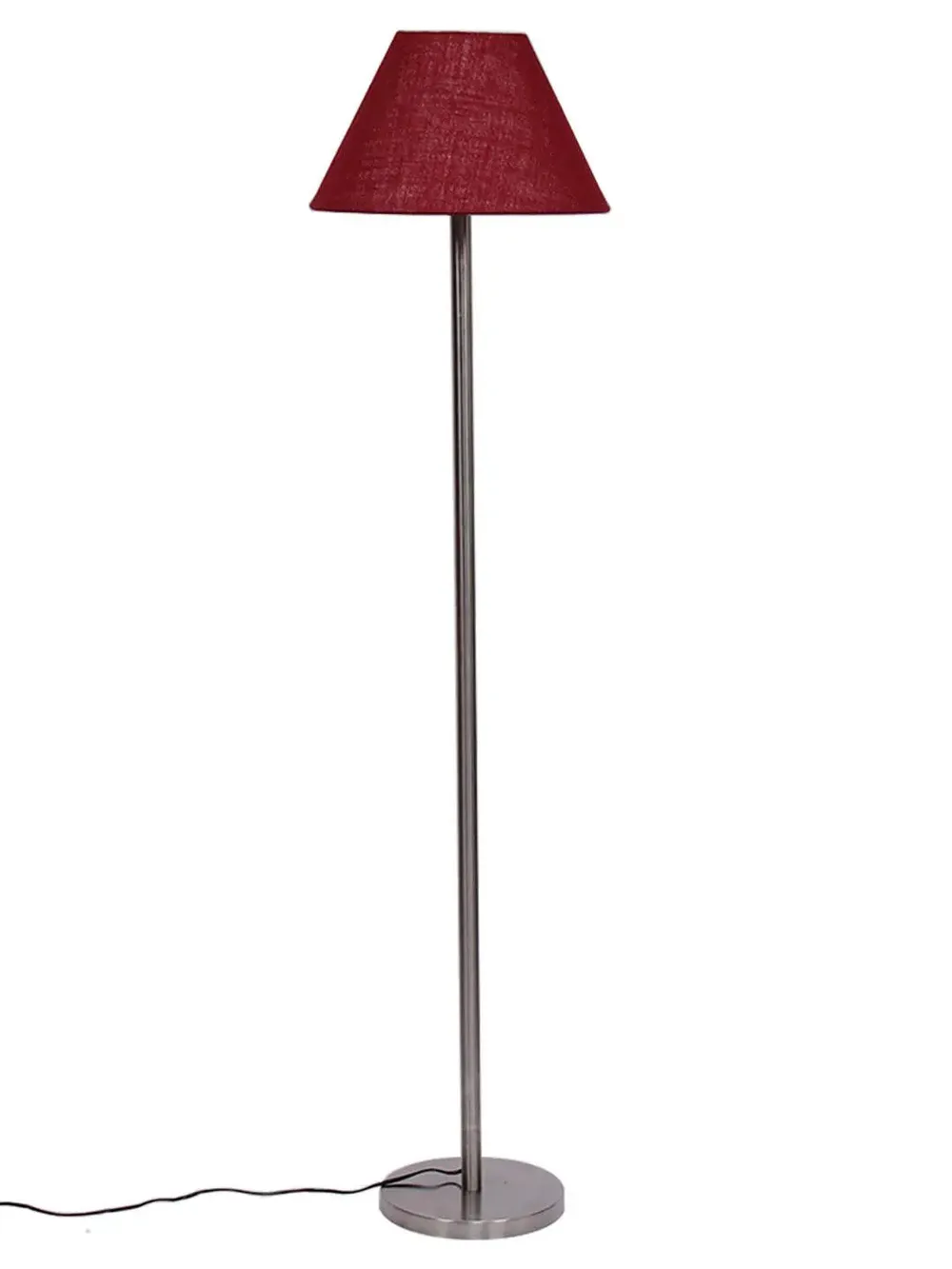 Premium Conical Designer Metal Floor Lamp With Jute Shade Pink