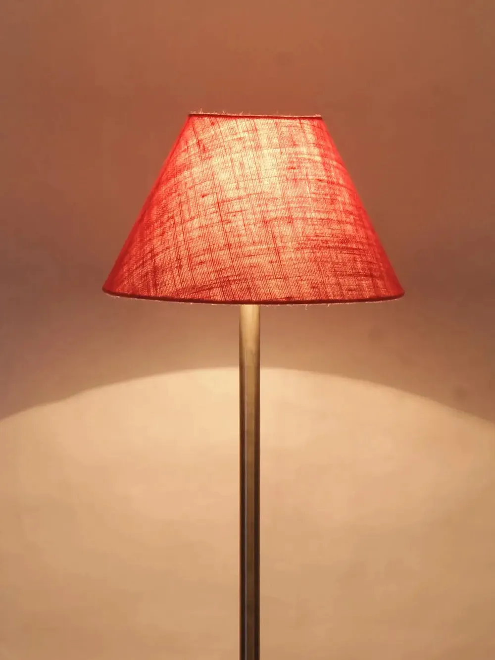 Premium Conical Designer Metal Floor Lamp With Jute Shade Pink